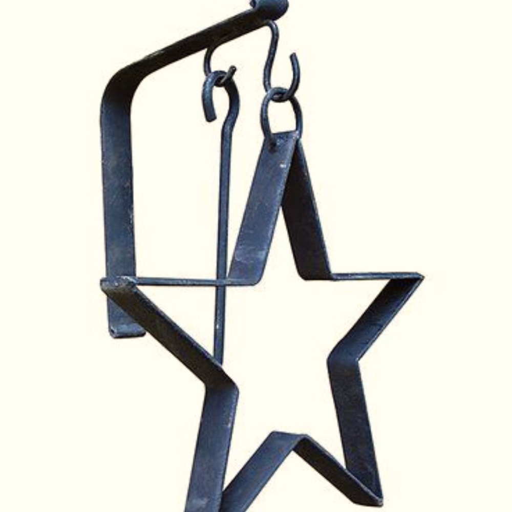 Black heavy RUSTIC METAL STAR DINNER BELL